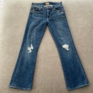Low-Rise Boot Cut Mother Jeans